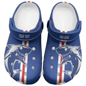 Personalized Cape Verde Football Clogs Shoes Go Champions Tubaroes Azuis - African Pride