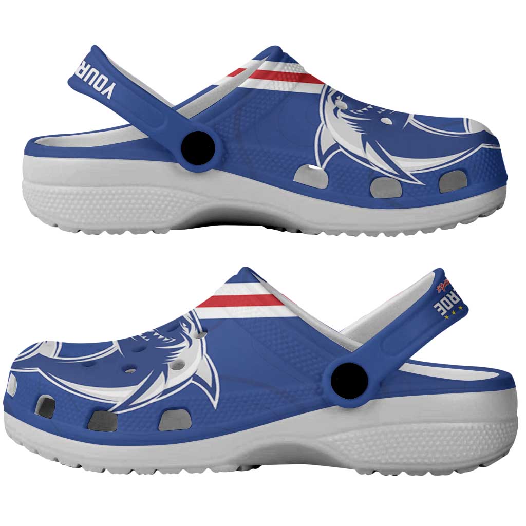Personalized Cape Verde Football Clogs Shoes Go Champions Tubaroes Azuis - African Pride