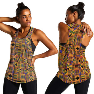 Personalized Kente African Pattern Women Racerback Tank - African Pride