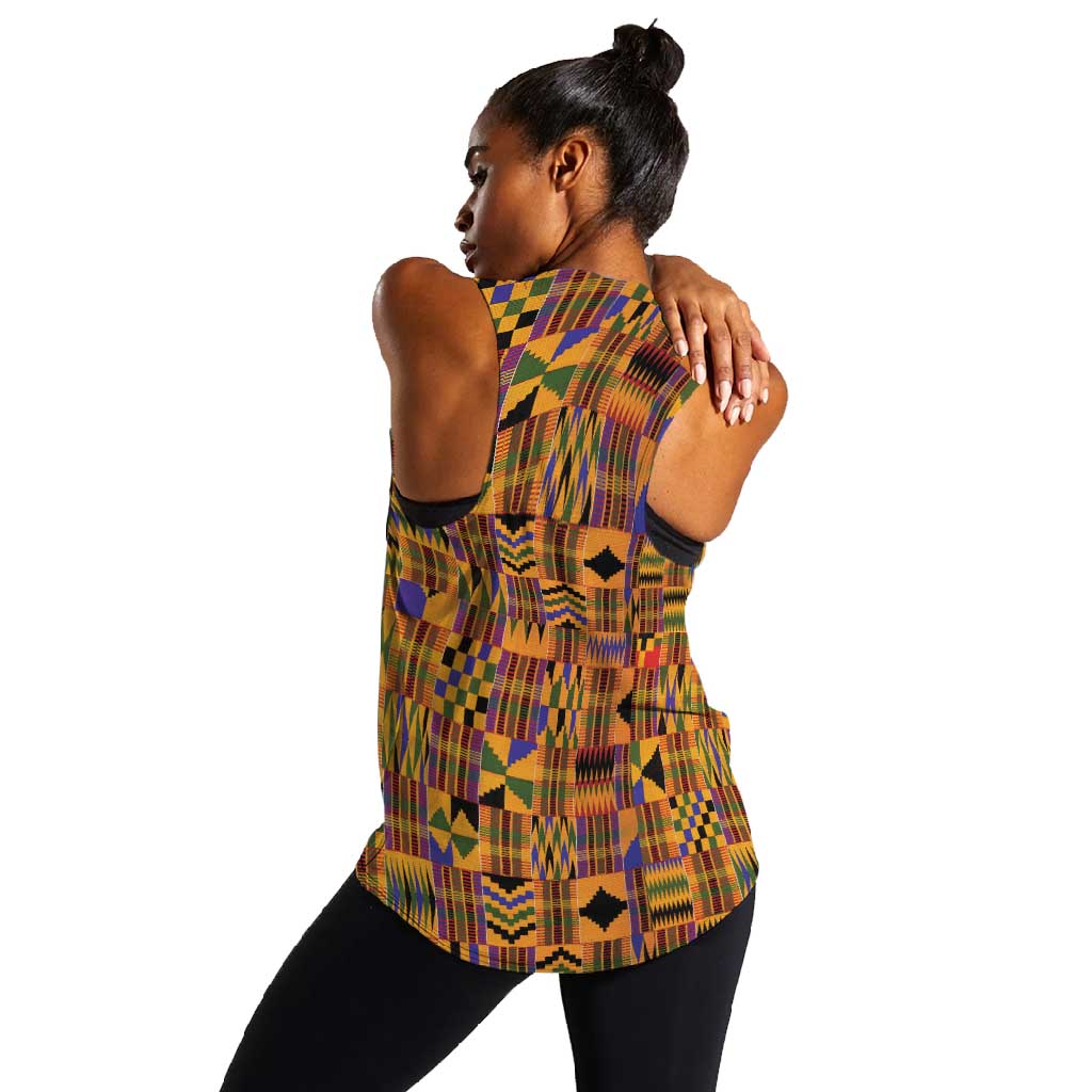 Personalized Kente African Pattern Women Racerback Tank - African Pride