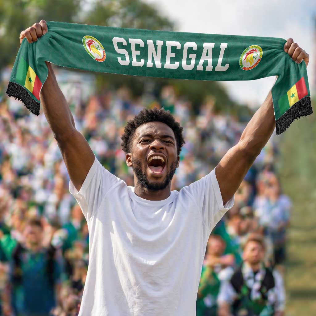 Personalized Senegal Football Soccer Scarf Traditional Senegalese Fabric Sporty Style
