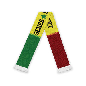 Personalized Senegal National Football Soccer Scarf Lions Of Teranga Leopard Print Tribal Flag Graphic