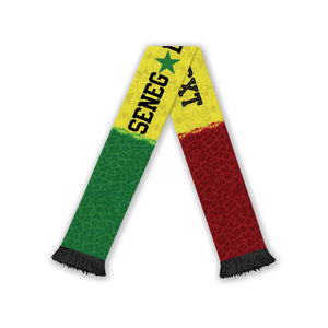 Personalized Senegal National Football Soccer Scarf Lions Of Teranga Leopard Print Tribal Flag Graphic