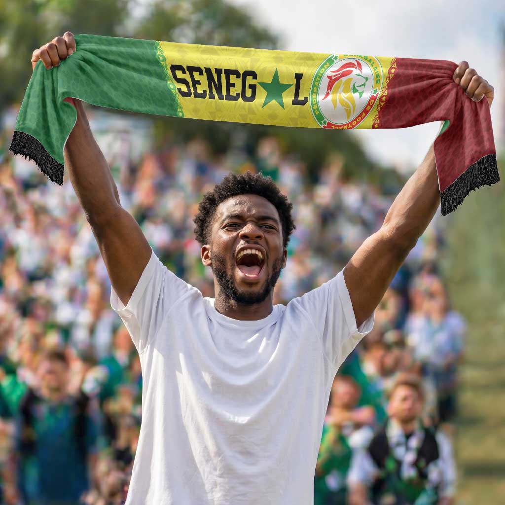 Personalized Senegal National Football Soccer Scarf Lions Of Teranga Leopard Print Tribal Flag Graphic