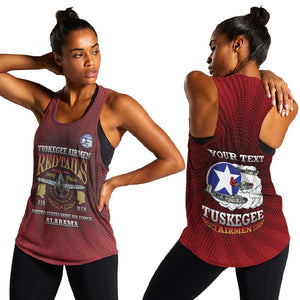 Personalized Tuskegee Red Tails Airmen Women Racerback Tank WWII Legacy Tribute - African Pride