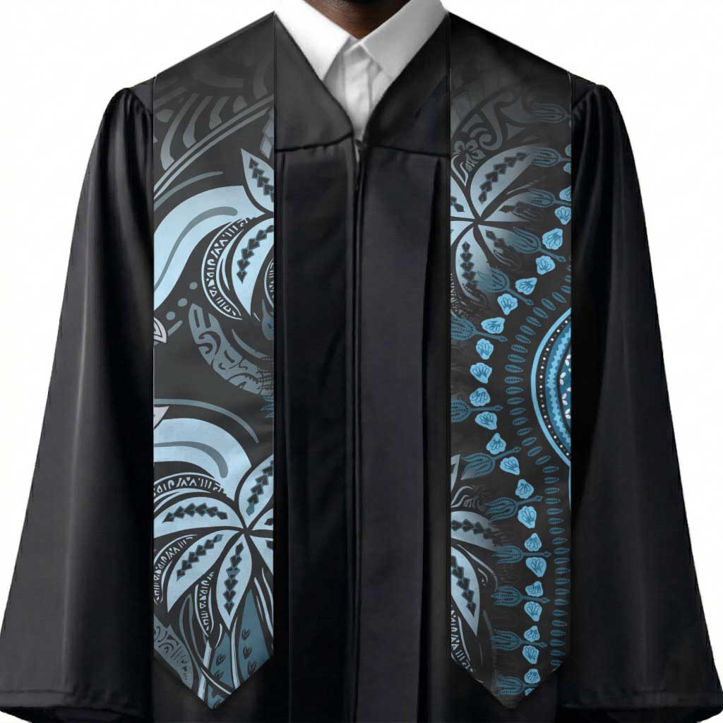 Polynesia Mixed African Dashiki Graduation Stole Afro-pacific Culture - Blue