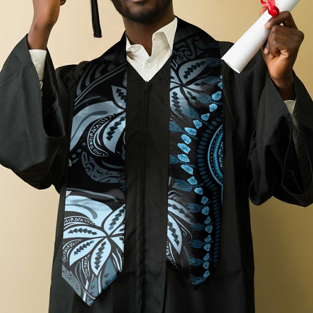 Polynesia Mixed African Dashiki Graduation Stole Afro-pacific Culture - Blue