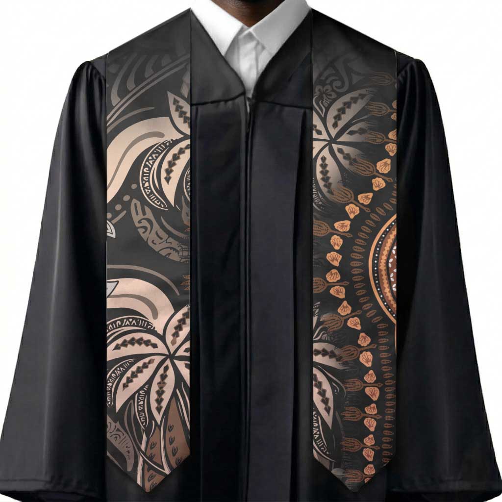 Polynesia Mixed African Dashiki Graduation Stole Afro-pacific Culture - Gold