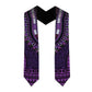 Purple Dashiki and Tapa Pattern Graduation Stole Africa-Polynesia Together Culture
