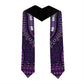 Purple Dashiki and Tapa Pattern Graduation Stole Africa-Polynesia Together Culture