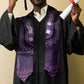 Purple Dashiki and Tapa Pattern Graduation Stole Africa-Polynesia Together Culture