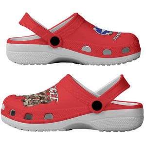 Remembering the Red Tail Heroes Clogs Shoes Tuskegee Airmen Legacy - Red - African Pride