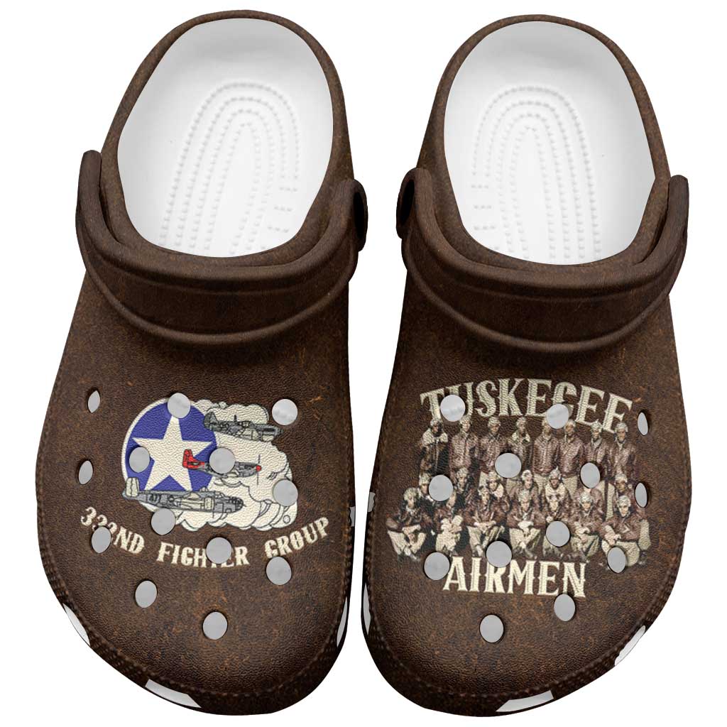 Remembering the Red Tail Heroes Clogs Shoes Tuskegee Airmen Legacy Retro Style - African Pride