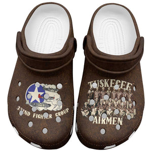 Remembering the Red Tail Heroes Clogs Shoes Tuskegee Airmen Legacy Retro Style - African Pride