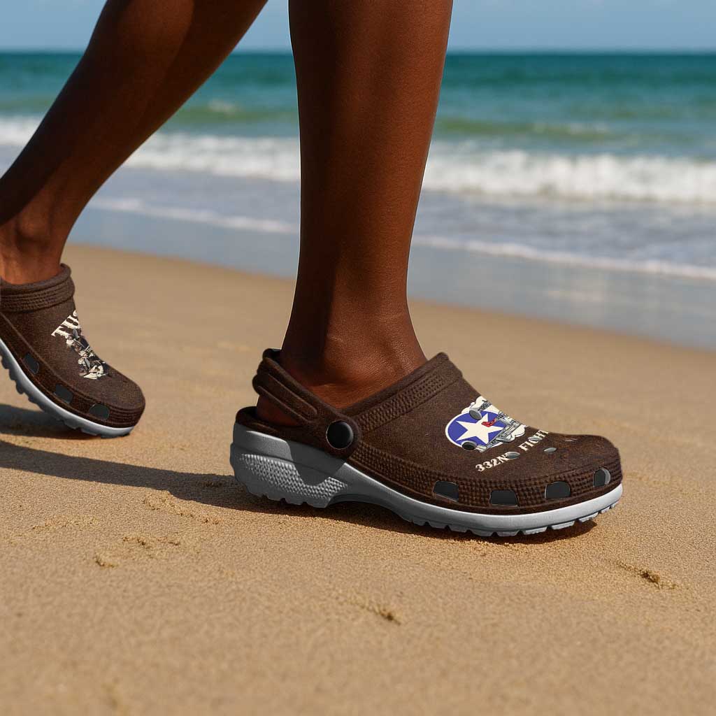 Remembering the Red Tail Heroes Clogs Shoes Tuskegee Airmen Legacy Retro Style - African Pride
