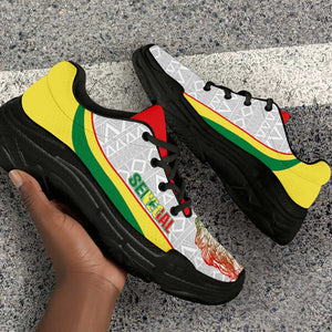 Senegal 2026 Football Chunky Sneakers Go Lions African Pattern Curve Stylized - African Pride