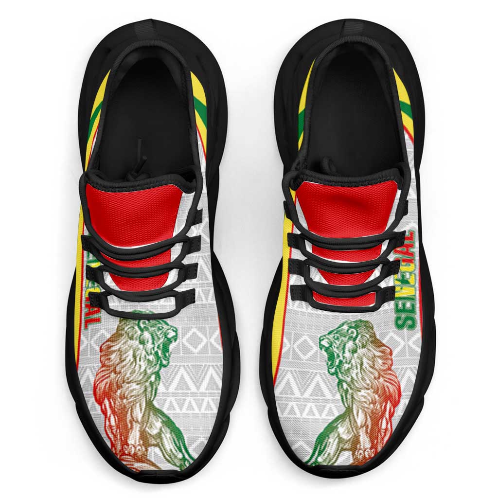 Senegal 2026 Football Clunky Sneakers Go Lions African Pattern Curve Stylized - African Pride