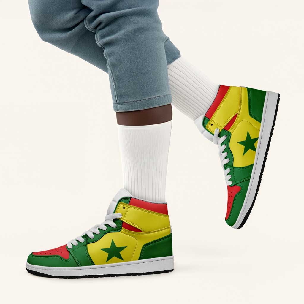 Senegal High Sneakers AJ1 Classic National Flag Style - African Pride