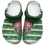 South Africa Clogs Shoes King Protea with African Heritage Stripes Style