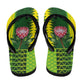 South Africa Flip Flops King Protea with African Tribal Geometric Pattern Culture Art