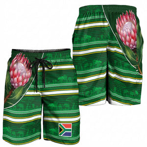 South Africa Football Shorts for Men King Protea with African Heritage Stripes Style