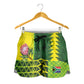 South Africa National Football Shorts for Women King Protea with African Tribal Geometric Pattern Culture Art