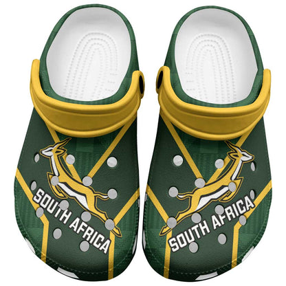 South Africa Rugby Clogs Shoes Go Champions Springboks Kente Pattern