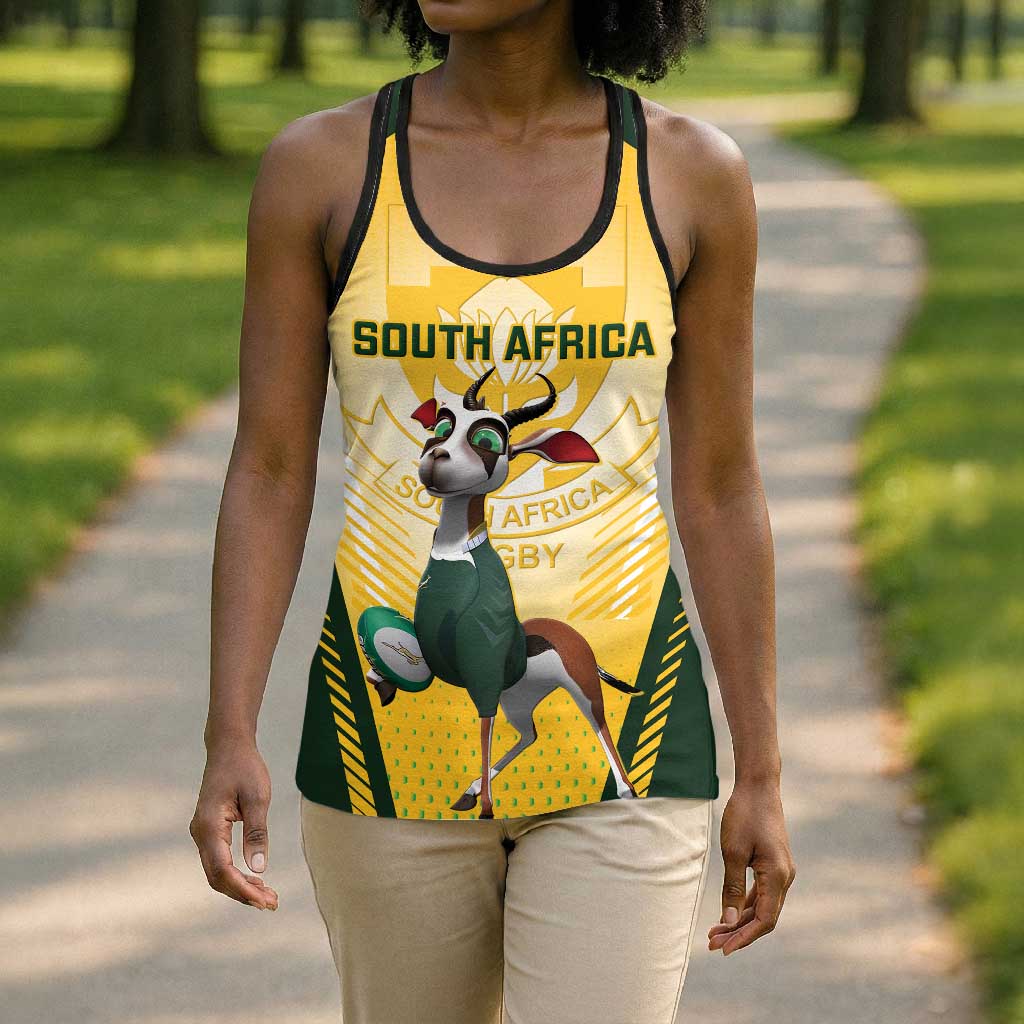 South Africa Rugby Hollow Tank Top Springboks Mascot Sporty Style
