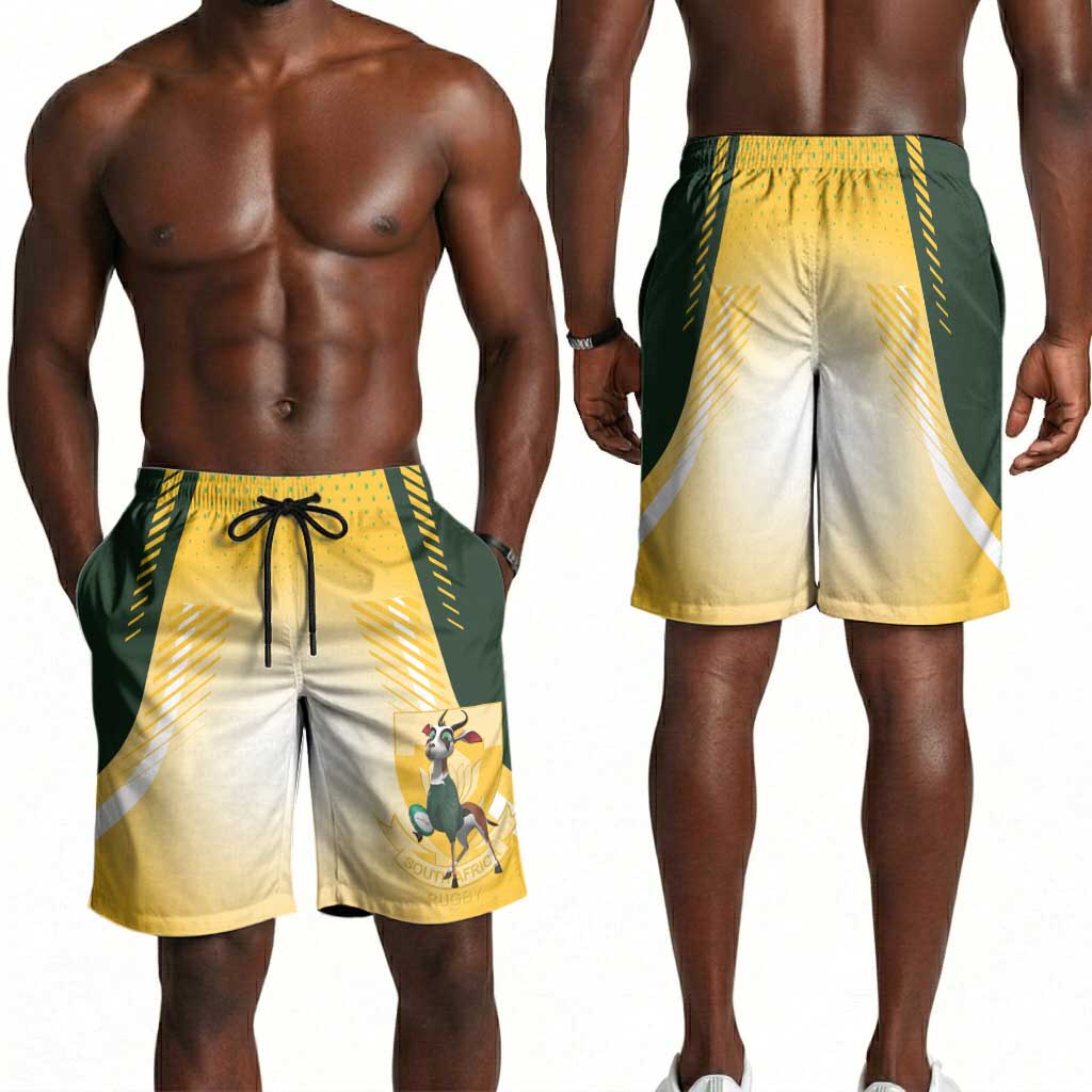 South Africa Rugby Shorts for Men Springboks Mascot Sporty Style