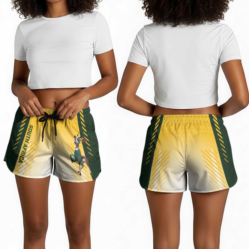 South Africa Rugby Shorts for Women Springboks Mascot Sporty Style