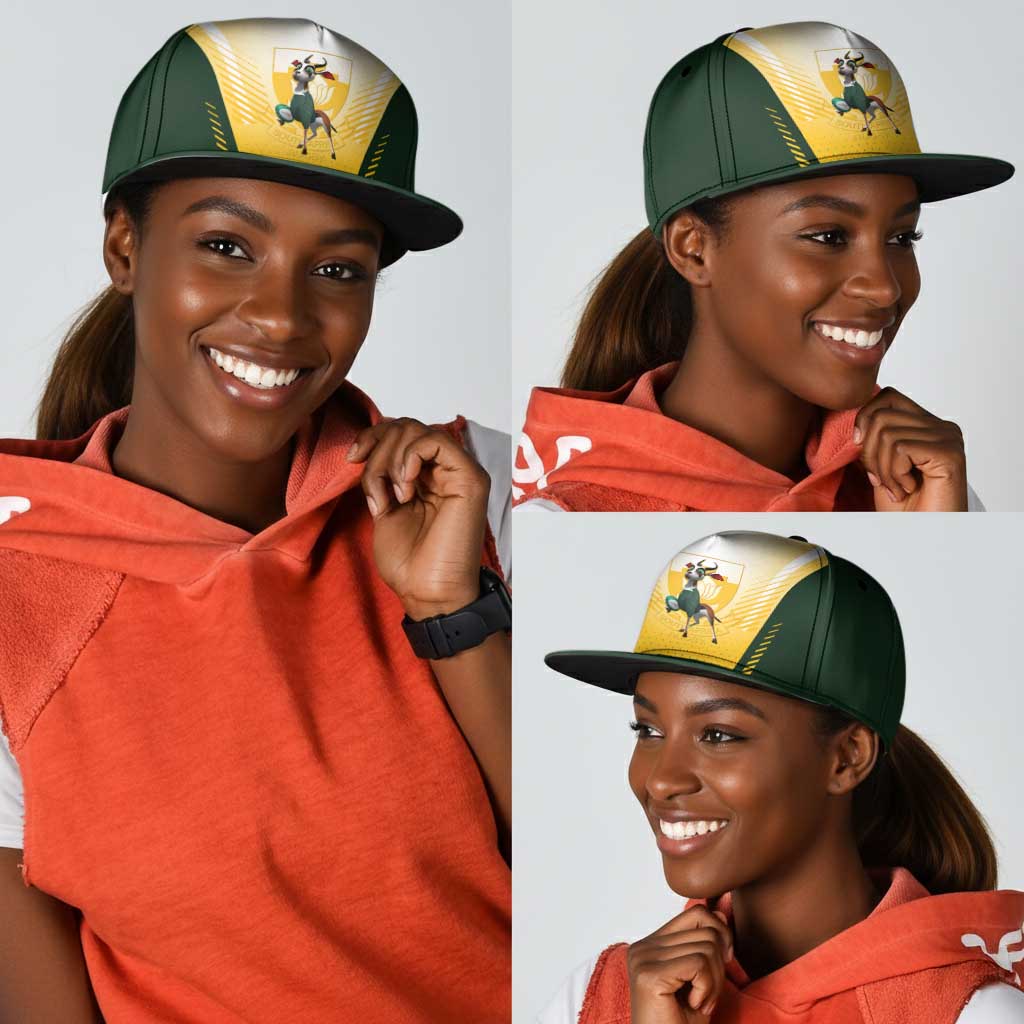 South Africa Rugby Snapback Cap Springboks Mascot Sporty Style