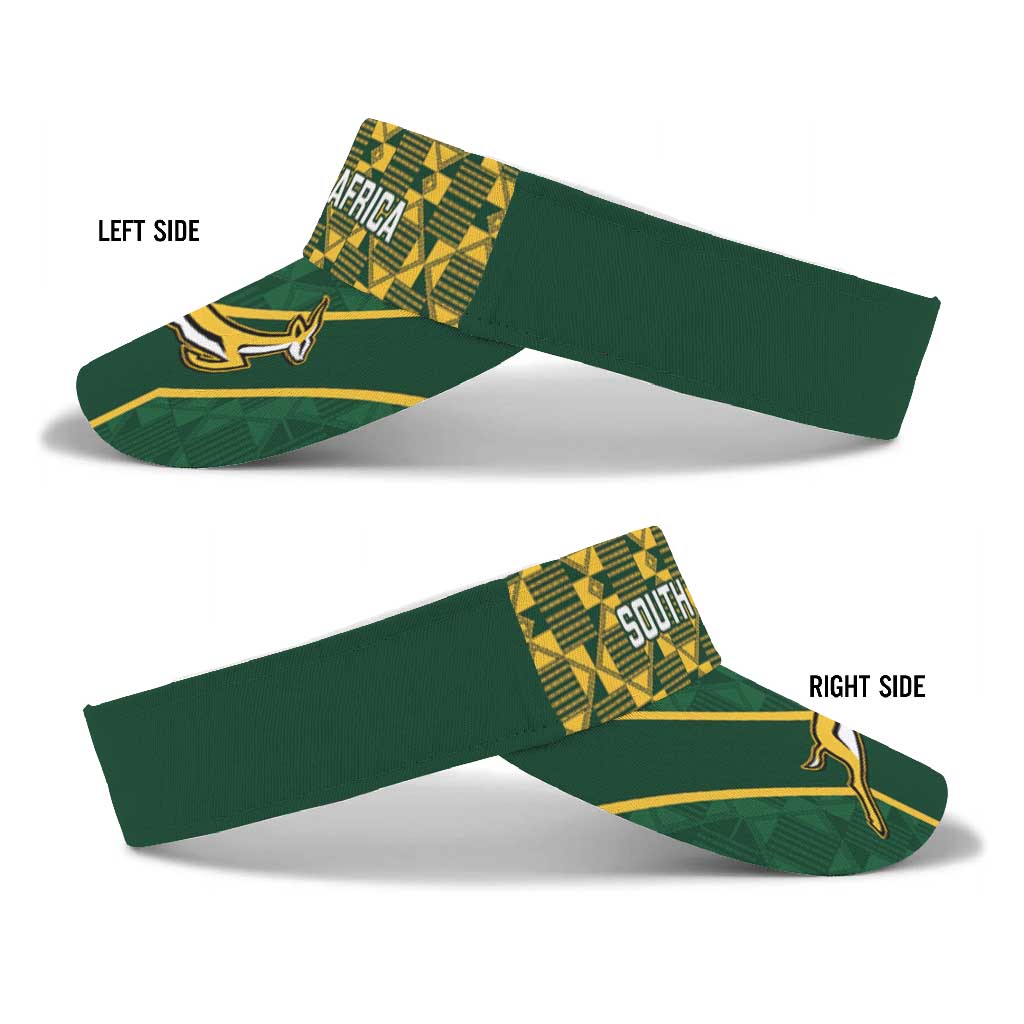 South Africa Rugby Sun Visor Cap Go Champions Springboks Kente Pattern