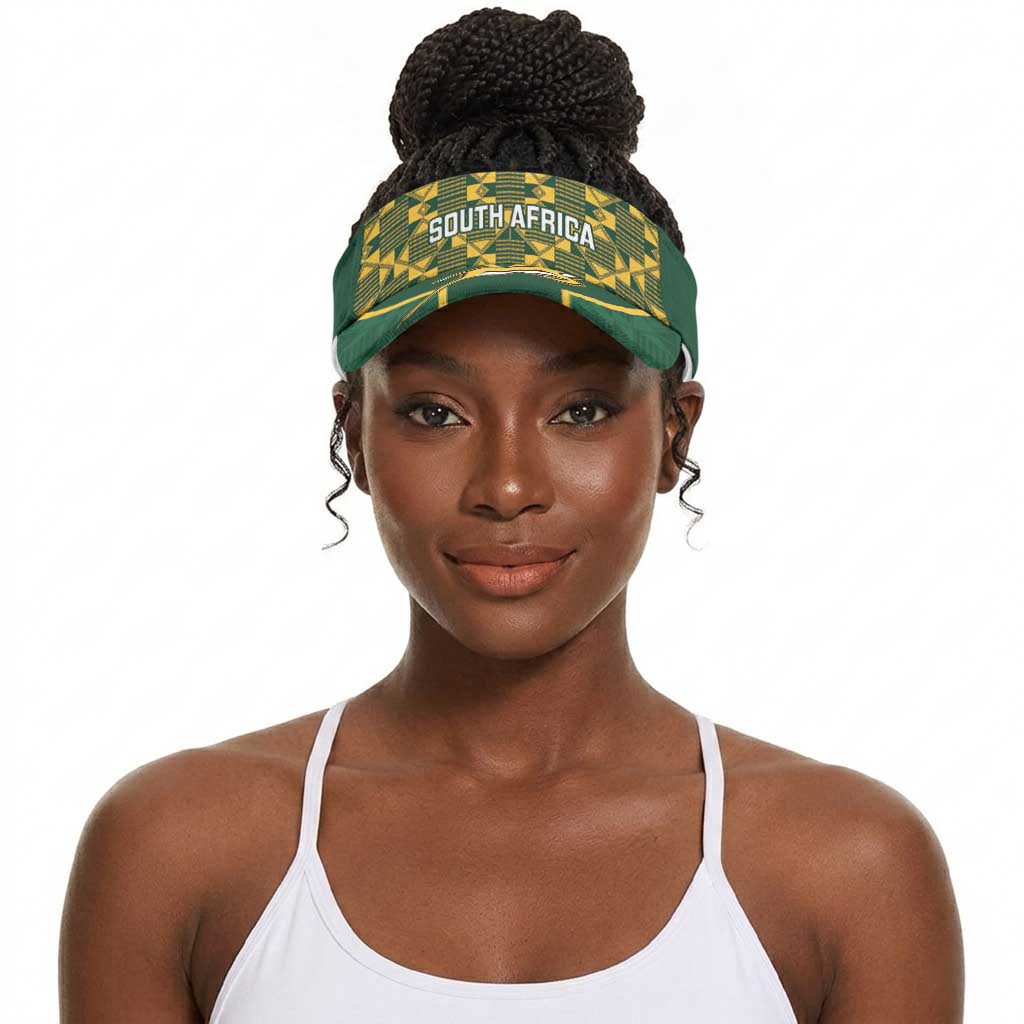 South Africa Rugby Sun Visor Cap Go Champions Springboks Kente Pattern