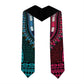 Teal-pink Dashiki and Tapa Pattern Graduation Stole Africa-Polynesia Together Culture