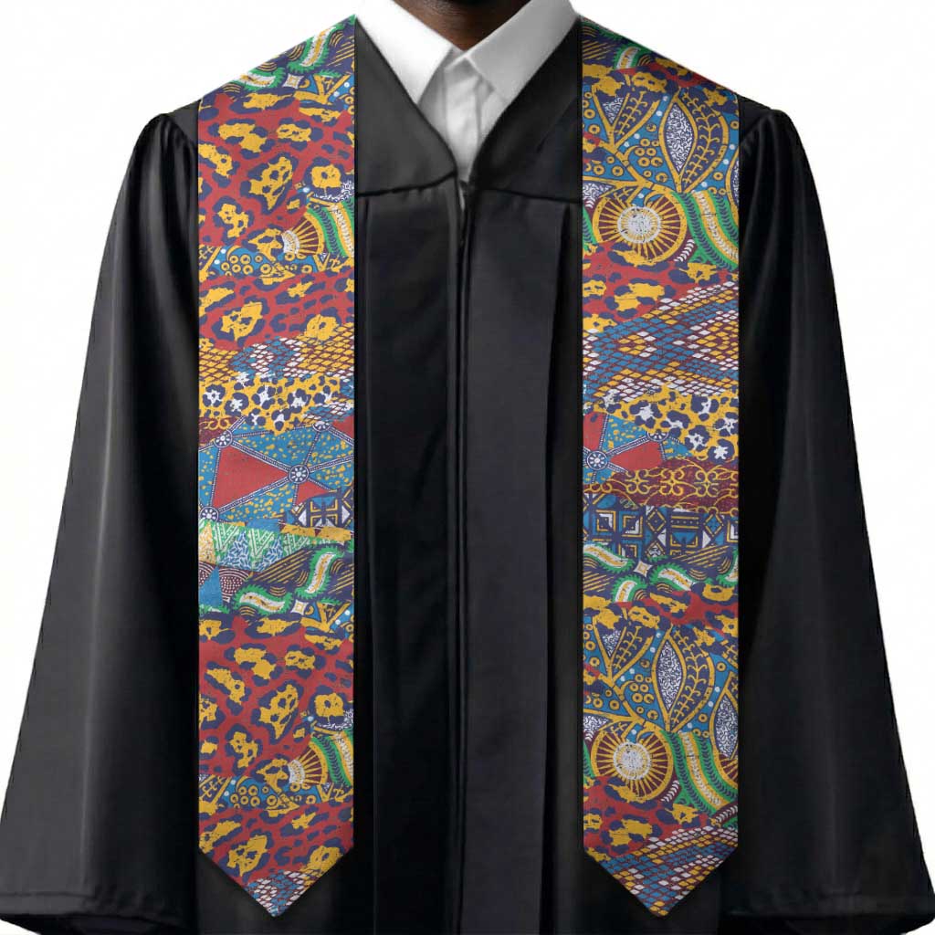 Traditional African Animal Skins Pattern Graduation Stole