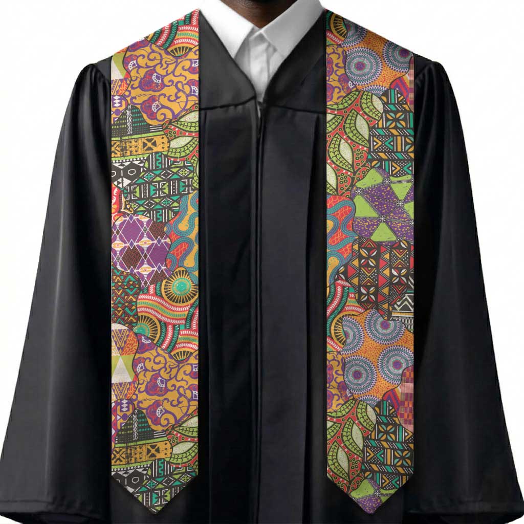 Traditional Ethnic African Vintage Motifs Graduation Stole