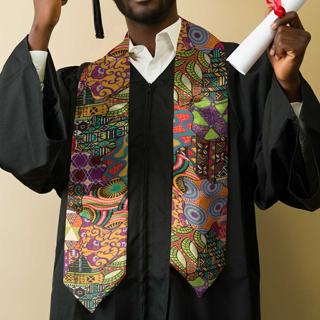 Traditional Ethnic African Vintage Motifs Graduation Stole