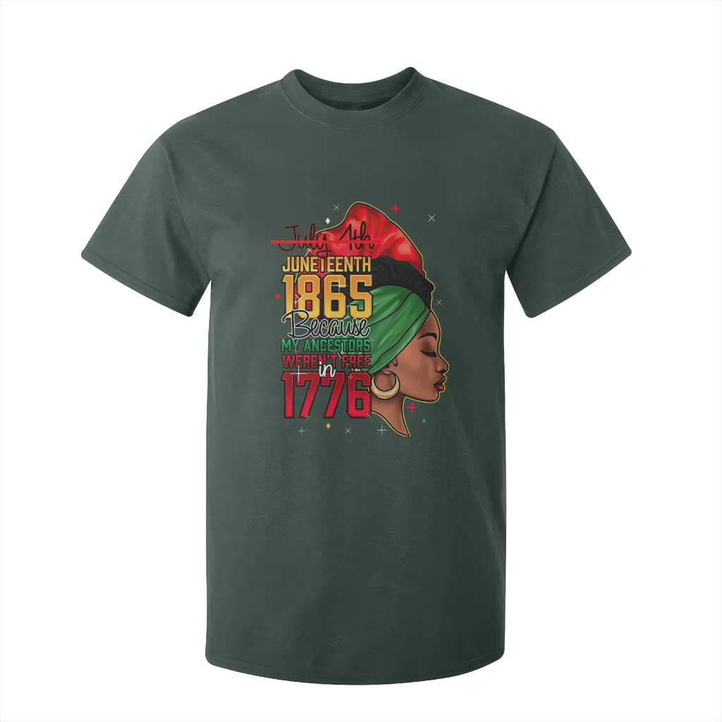 Juneteenth 1865 T Shirt For Kid Black Pride Because My Ancestors Weren't Free in 1776 Not 4Th Of July