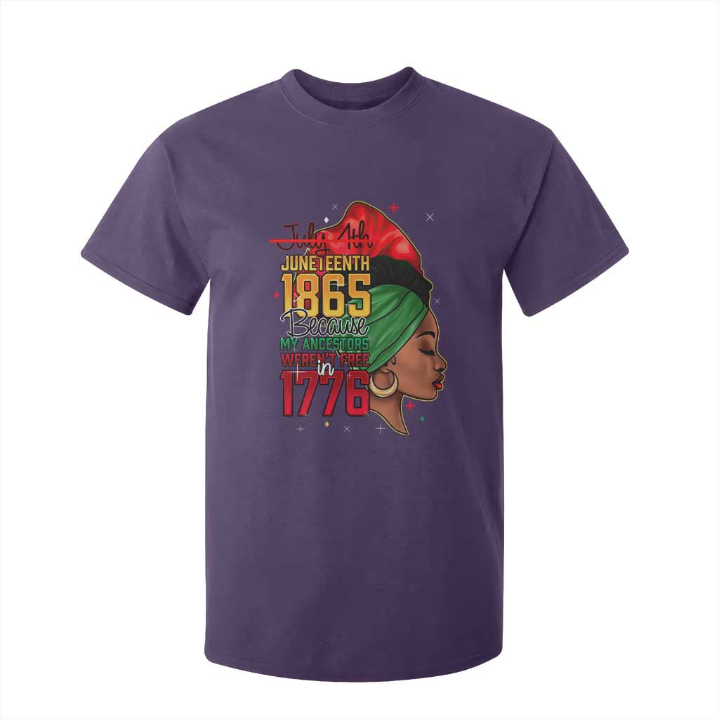 Juneteenth 1865 T Shirt For Kid Black Pride Because My Ancestors Weren't Free in 1776 Not 4Th Of July