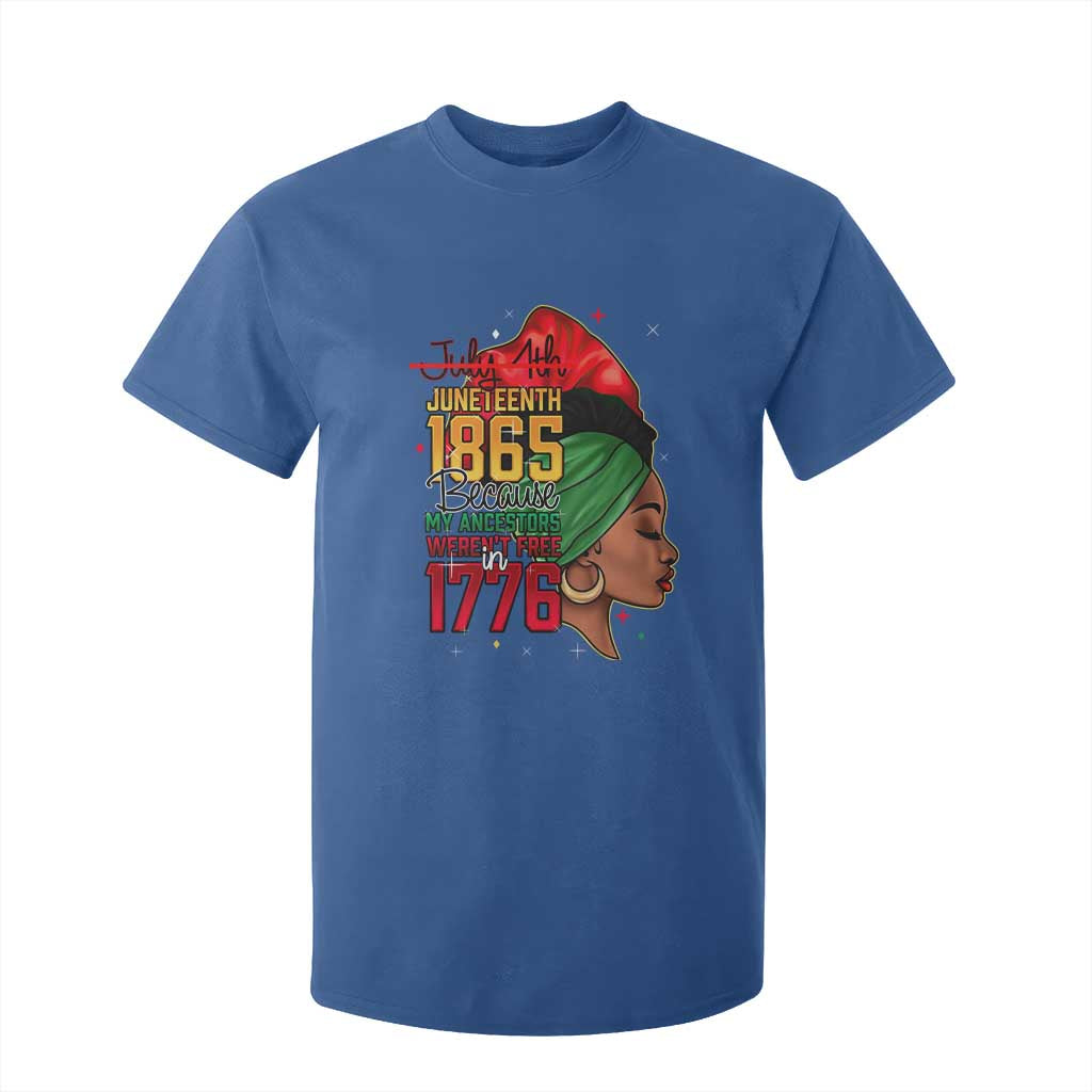 Juneteenth 1865 T Shirt For Kid Black Pride Because My Ancestors Weren't Free in 1776 Not 4Th Of July