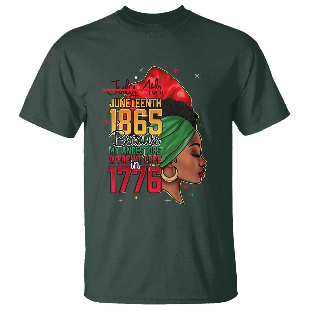 Juneteenth 1865 T Shirt Black Pride Because My Ancestors Weren't Free in 1776 Not 4Th Of July