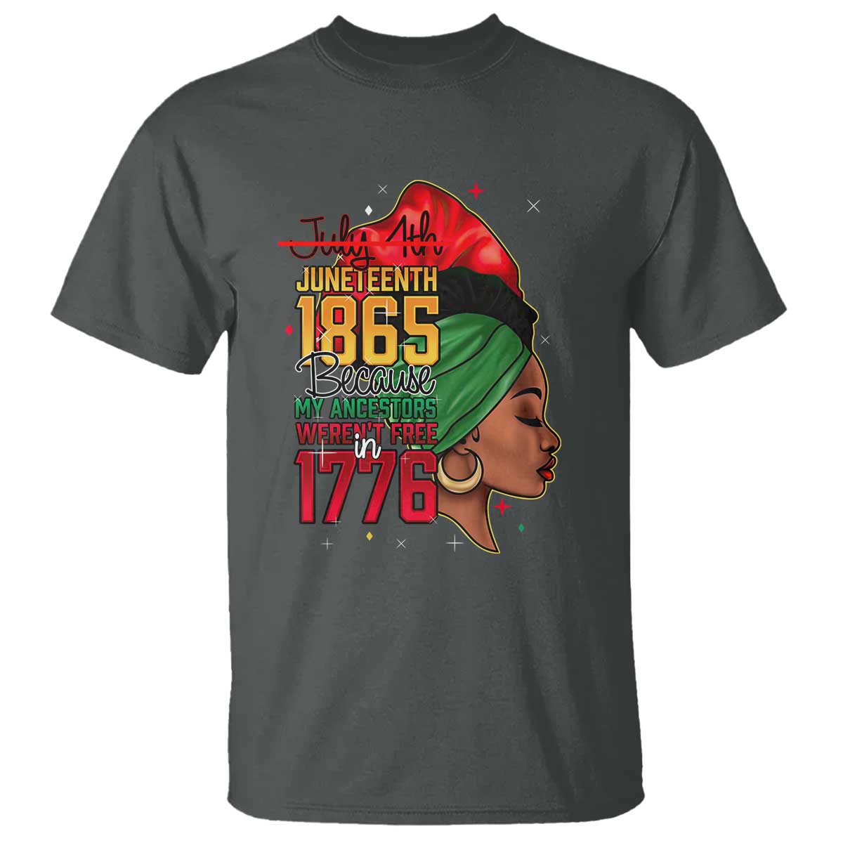 Juneteenth 1865 T Shirt Black Pride Because My Ancestors Weren't Free in 1776 Not 4Th Of July