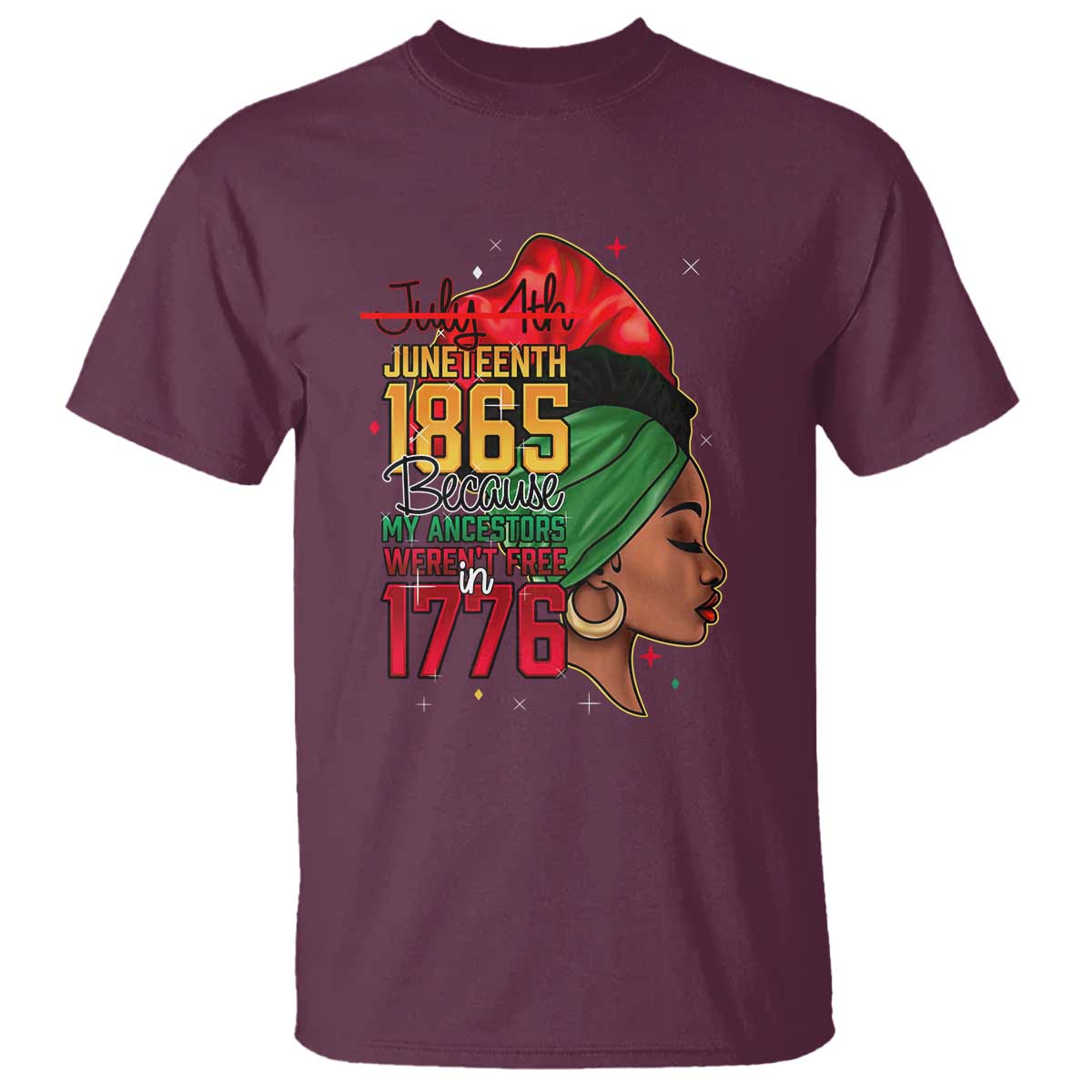 Juneteenth 1865 T Shirt Black Pride Because My Ancestors Weren't Free in 1776 Not 4Th Of July