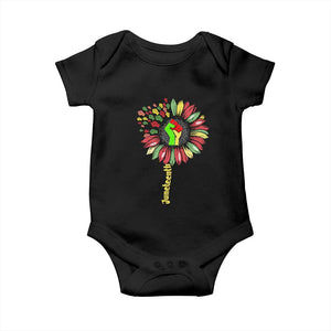 Juneteenth Baby Onesie Sunflower with Raised Fist Black History African American