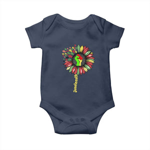 Juneteenth Baby Onesie Sunflower with Raised Fist Black History African American