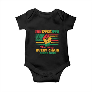 Juneteenth Baby Onesie Breaking Every Chain Since 1865 American Flag