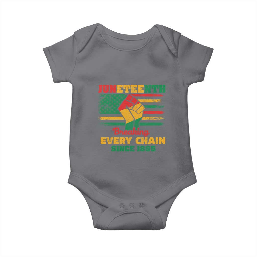 Juneteenth Baby Onesie Breaking Every Chain Since 1865 American Flag