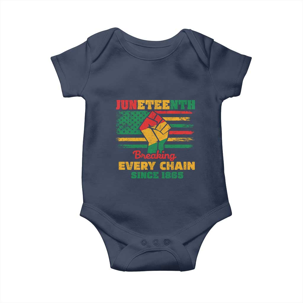 Juneteenth Baby Onesie Breaking Every Chain Since 1865 American Flag