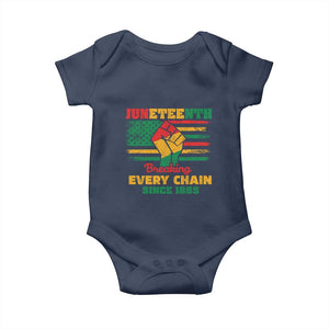 Juneteenth Baby Onesie Breaking Every Chain Since 1865 American Flag