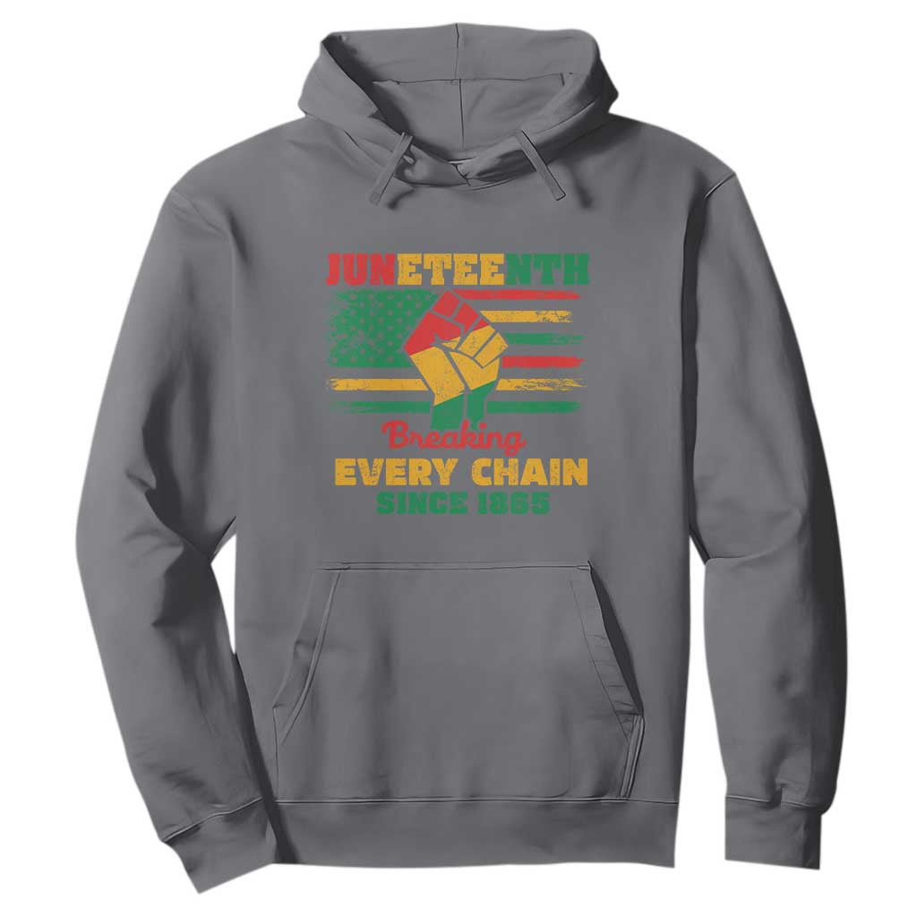 Juneteenth Hoodie Breaking Every Chain Since 1865 American Flag